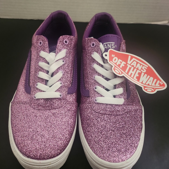 Vans Purple Low-Top Sneakers Glitter Finish - Picture 5 of 7